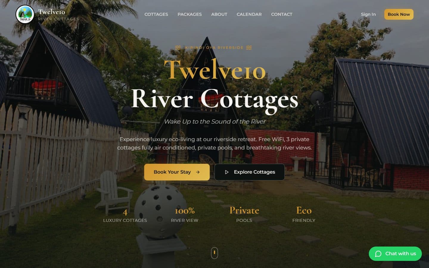 Twelve10 River Cottages: Booking website by NoventixLabs